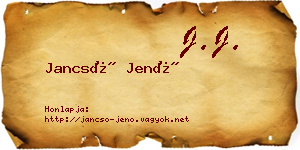 Jancsó Jenő névjegykártya